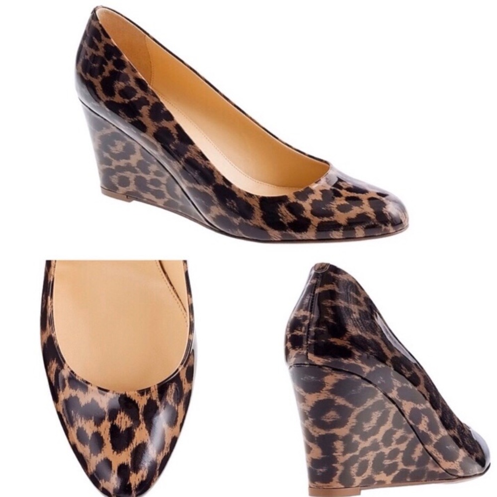 J.Crew Patent Leather Leopard-Print Wedges - Picture 7 of 7